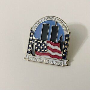We Will Always Remember September 11th Commemorative Lapel Pin Twin Towers